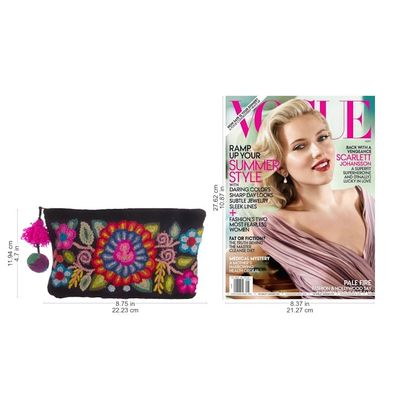 Alternate image for Handmade Floral 100 Alpaca Clutch in Black from Peru Andean Bouquet