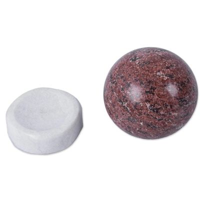 Alternate image for Handcrafted Rhodochrosite Gemstone Sphere and Stand Red Planet