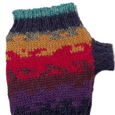 Alternate image for Hand Crafted Alpaca Wool Gloves Andean Twilight