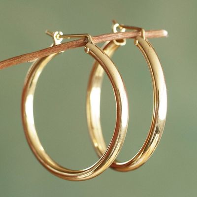 Alternate image for Classic Gold Vermeil Hoop Earrings Minimalist Magic