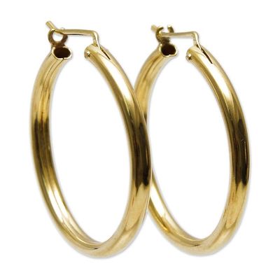 Alternate image for Classic Gold Vermeil Hoop Earrings Minimalist Magic