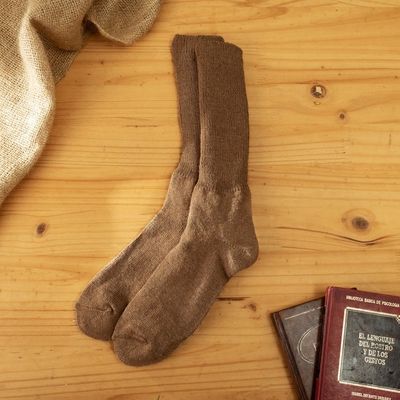 Alternate image for Peruvian Baby Alpaca Blend Socks with Copper Fiber Ginger Comfort