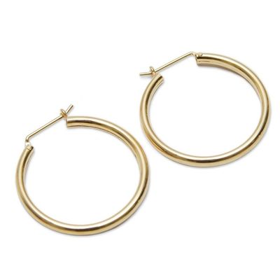 Alternate image for Classic Gold Vermeil Hoop Earrings Minimalist Magic