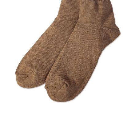 Alternate image for Peruvian Baby Alpaca Blend Socks with Copper Fiber Ginger Comfort