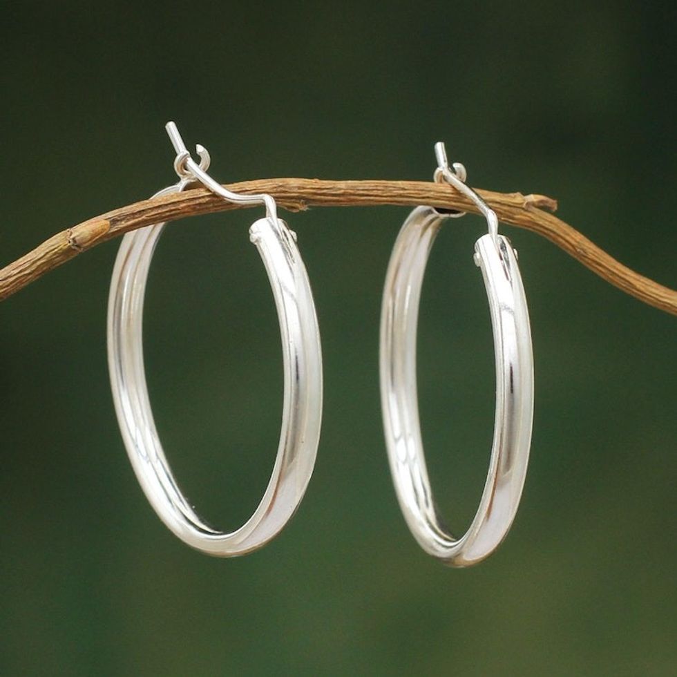 Silver Hoop Earrings Sterling 925 Simply Classic 'Minimalist Magic'