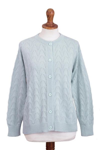 Alternate image for Pointelle Knit Baby Alpaca Blend Cardigan Reaction