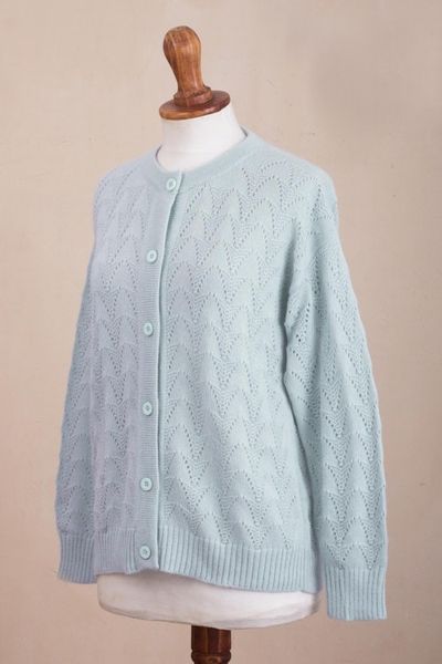 Alternate image for Pointelle Knit Baby Alpaca Blend Cardigan Reaction