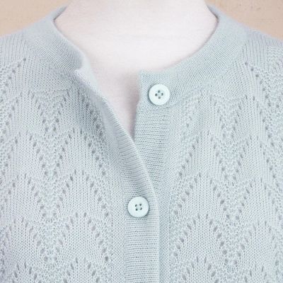 Alternate image for Pointelle Knit Baby Alpaca Blend Cardigan Reaction