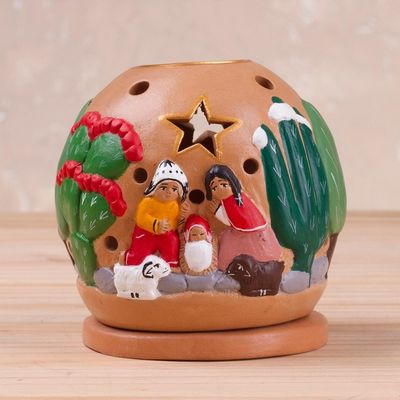 Alternate image for Handcrafted Nativity Tealight Holder from Peru Celebration of Life