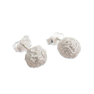 Alternate image for Modern Sterling Stud Earrings Mountain Maze