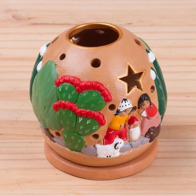 Alternate image for Handcrafted Nativity Tealight Holder from Peru Celebration of Life
