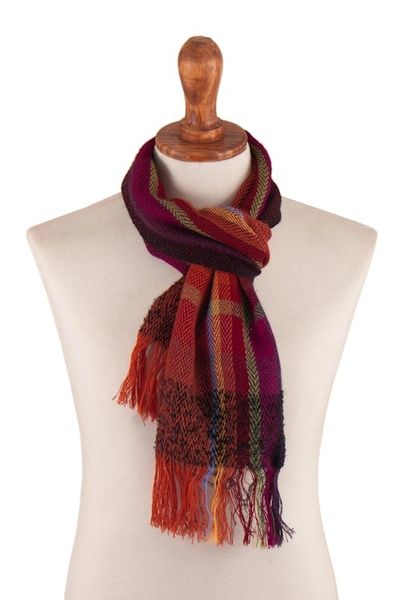 Alternate image for Multicolored 100 Alpaca Scarf Joyous Colors