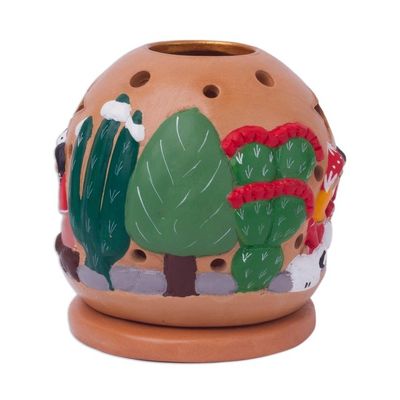 Alternate image for Handcrafted Nativity Tealight Holder from Peru Celebration of Life