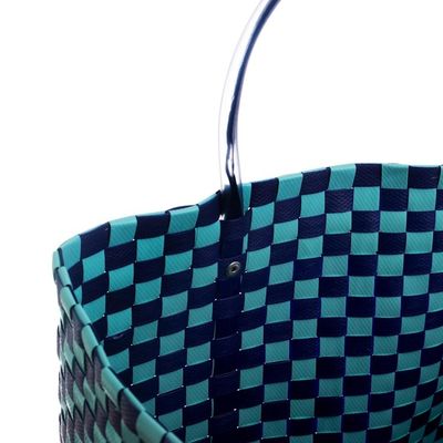 Alternate image for Blue Recycled Woven SHopping bag Farmers Market