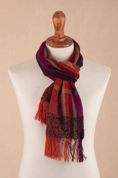 Alternate image for Multicolored 100 Alpaca Scarf Joyous Colors