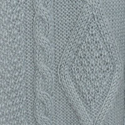 Alternate image for Knitted Unisex Scarf in Celadon 100 Alpaca from Peru Celadon Braid