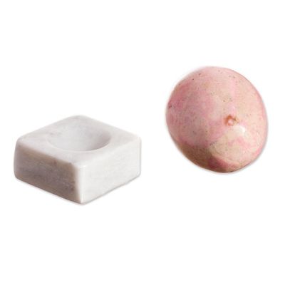 Alternate image for Egg-Shaped Rhodonite Gemstone Figurine from Peru Cute Egg