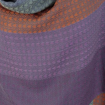 Alternate image for Multicolor Shawl Hand Woven in Peru from Baby Alpaca Blend Vibrant Andes
