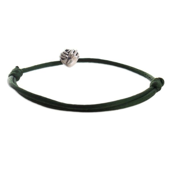 Alternate image for Pendant Bracelet with Sterling Silver Hands Join Hands in Green