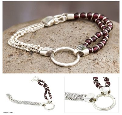 Alternate image for Sterling Contemporary Garnet Bracelet Scarlet Elegance