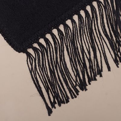 Alternate image for Alpaca Blend Wrap Scarf in Black from Peru Black Gift of Warmth