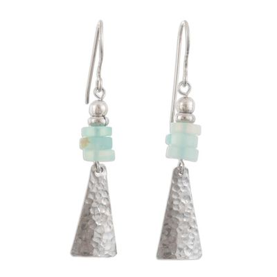 Alternate image for Sterling Silver and Natural Opal Dangle Earrings Pyramids of Truth