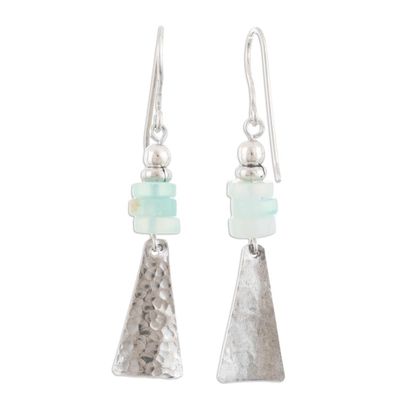Alternate image for Sterling Silver and Natural Opal Dangle Earrings Pyramids of Truth