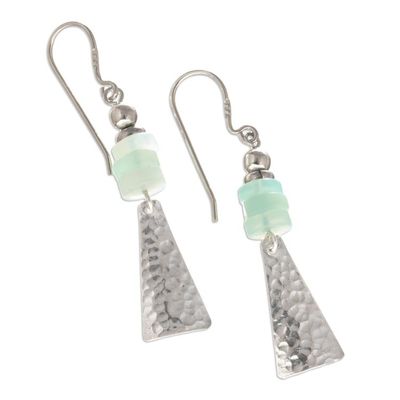 Alternate image for Sterling Silver and Natural Opal Dangle Earrings Pyramids of Truth