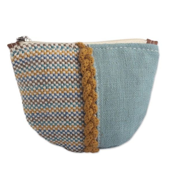 Alternate image for Hand Woven Coin Purse with Braid Detail from Peru Honey Braid