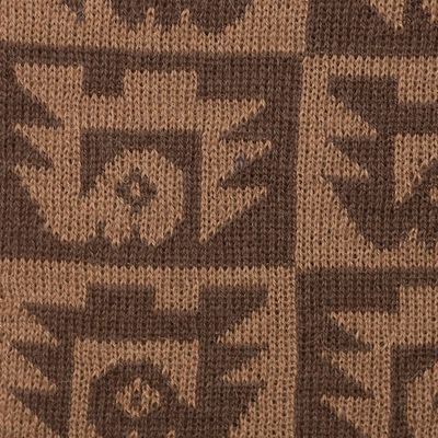 Alternate image for Alpaca Blend Espresso and Tan Scarf from Peru Brown Paracas Shadows