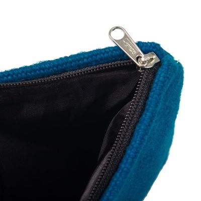 Alternate image for Hand-Woven and Hand-Embroidered Wool Floral Cosmetic Bag Andean Spring