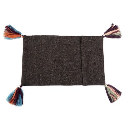 Alternate image for Backstrap Handwoven Colorful Blue Alpaca Cushion Cover Blue Inca Rivers