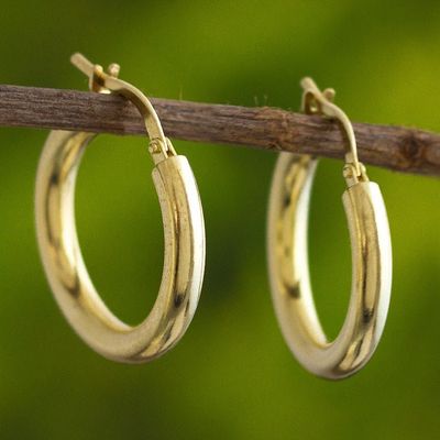 Alternate image for Classic 18k Gold Plated Hoop Earrings Forever Classic