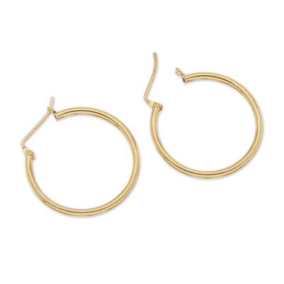 Alternate image for 18k Gold Plated Sterling Silver Hoop Earrings from Peru Eternal Gleam