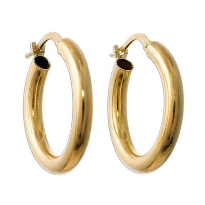 Alternate image for Classic 18k Gold Plated Hoop Earrings Forever Classic