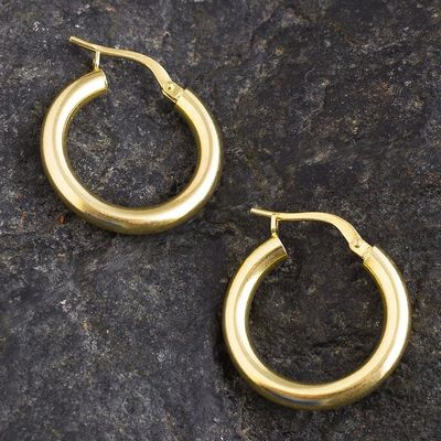 Alternate image for Classic 18k Gold Plated Hoop Earrings Forever Classic