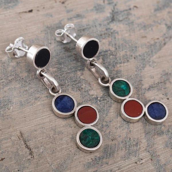 Alternate image for Hand Crafted Gemstone Dangle Earrings Miraflores Cascade