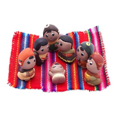 Alternate image for Christmas Mini Nativity Scene Sculptures 7 Pieces Mini Christmas in Peru