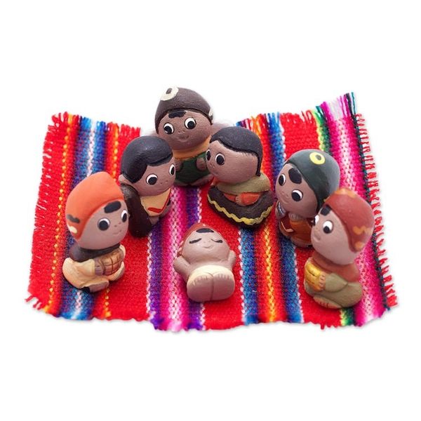 Alternate image for Christmas Mini Nativity Scene Sculptures 7 Pieces Mini Christmas in Peru