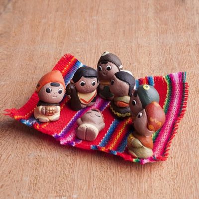Alternate image for Christmas Mini Nativity Scene Sculptures 7 Pieces Mini Christmas in Peru