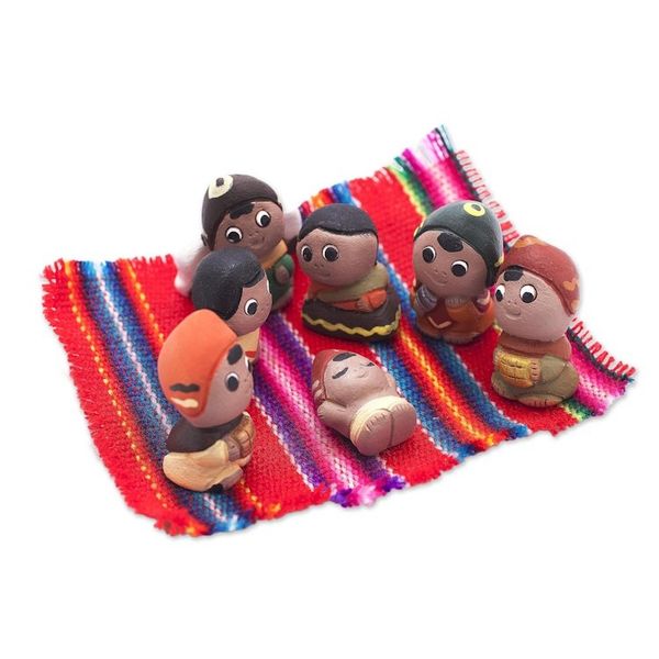 Alternate image for Christmas Mini Nativity Scene Sculptures 7 Pieces Mini Christmas in Peru