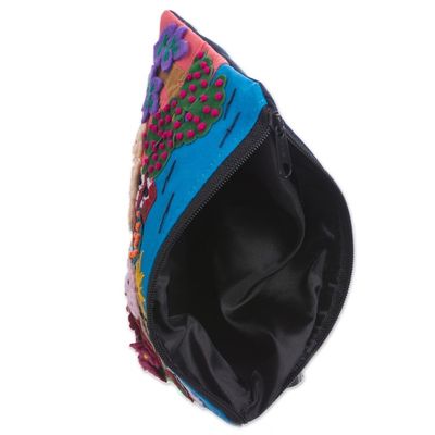 Alternate image for Colorful Andean Gardens Cotton Blend Appliqu Pencil Case Flourishing Gardens