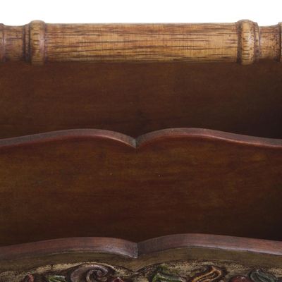 Alternate image for Hand Tooled Leather and Mohena Wood Magazine Rack Songbirds