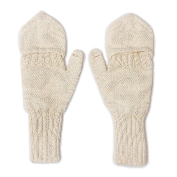 Alternate image for Diamond Pattern 100 Alpaca Mittens in Alabaster from Peru Diamond Elegance in Alabaster