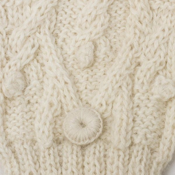 Alternate image for Diamond Pattern 100 Alpaca Mittens in Alabaster from Peru Diamond Elegance in Alabaster