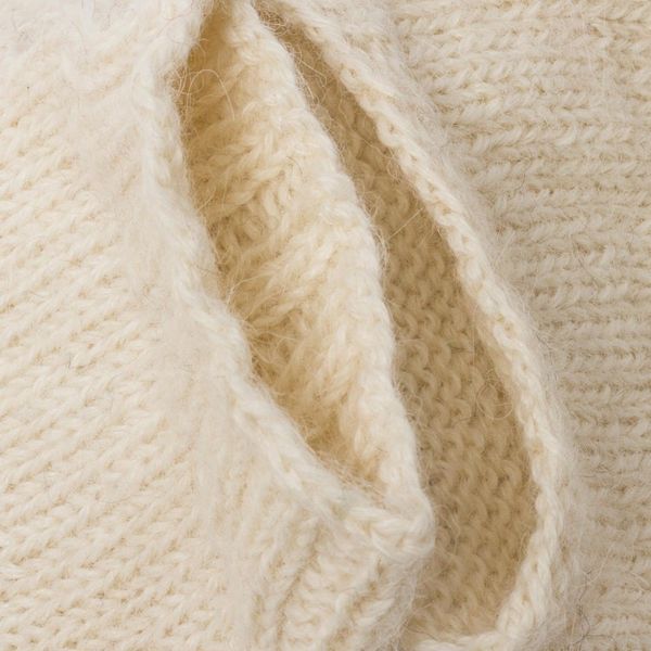 Alternate image for Diamond Pattern 100 Alpaca Mittens in Alabaster from Peru Diamond Elegance in Alabaster