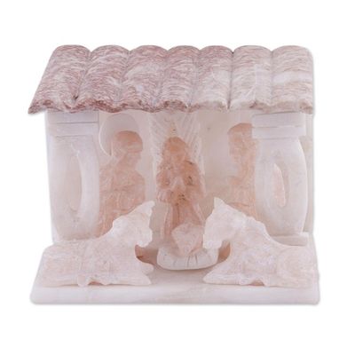 Alternate image for 4 Inch Handmade Huamanga Stone Nativity Scene from Peru Born Unto You