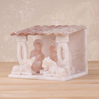 Alternate image for 4 Inch Handmade Huamanga Stone Nativity Scene from Peru Born Unto You
