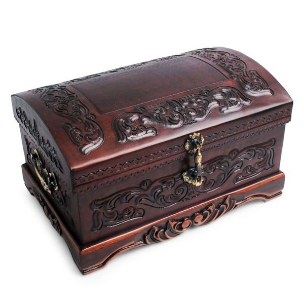Alternate image for Decorative Chest Colonial Leather Jewelry Box Colonial Legacy