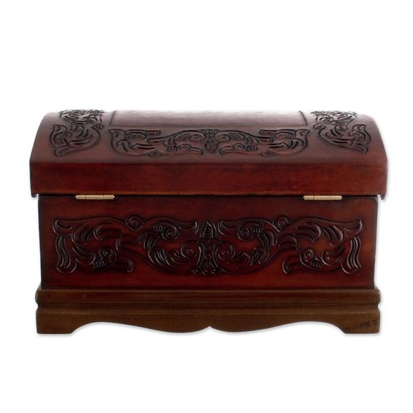 Alternate image for Decorative Chest Colonial Leather Jewelry Box Colonial Legacy